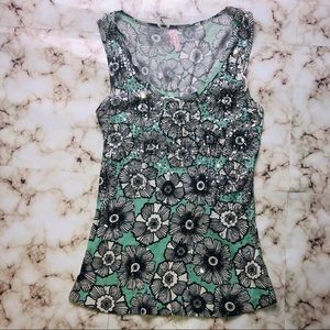 SPARLE & -FADE sparkly flower tank top medium
